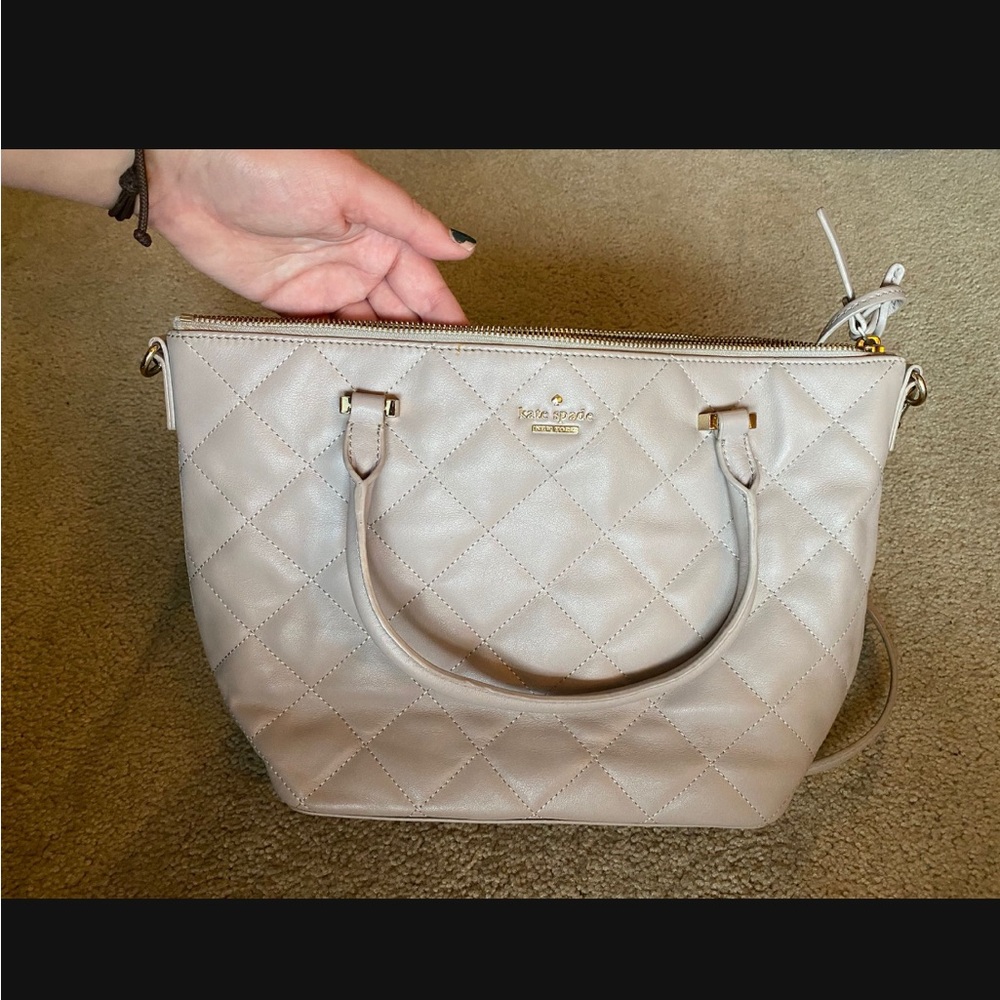 Kate Spade Cream Quilted Shoulder Bag